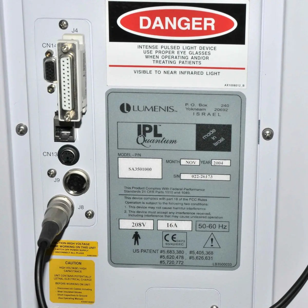 2003 Lumenis IPL Quantum Laser SR 560 590 640 nm Skin Rejuvenation 3 Handpieces