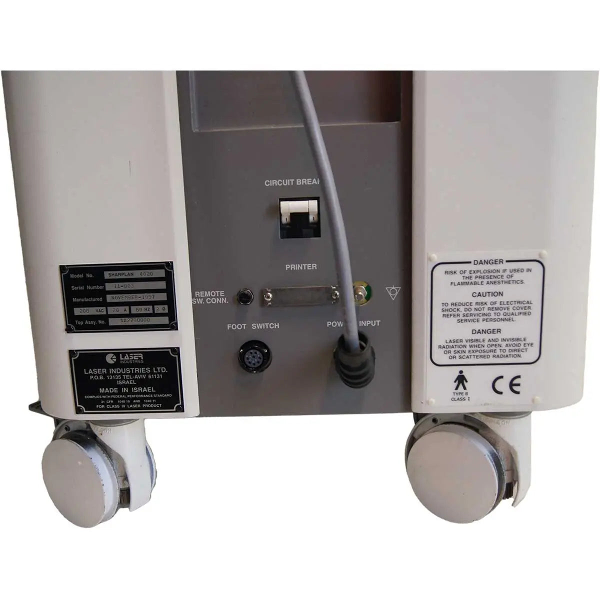 1997 Sharplan Erbium 4020 Class IV CO2 Laser System with Sure Touch Scanner