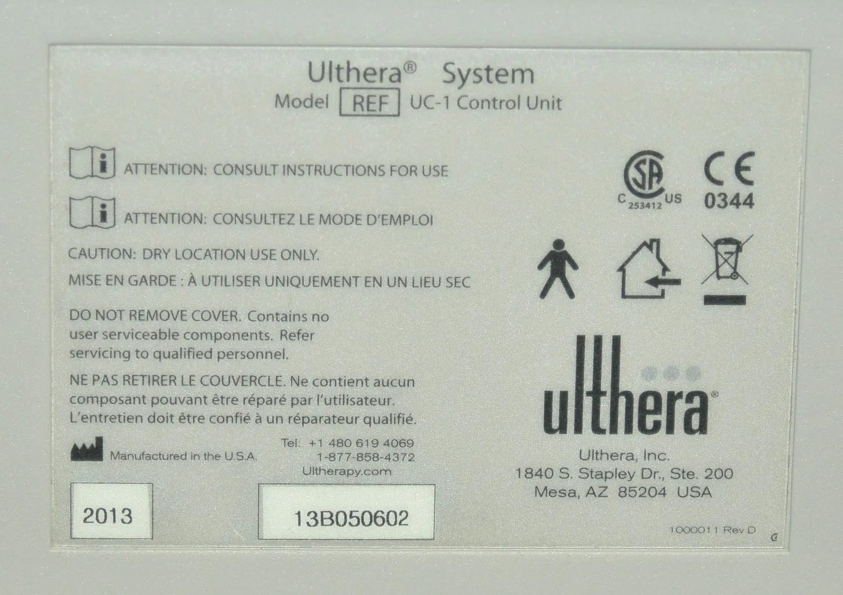 2013 Ulthera Ultherapy DEEPsee Ultrasound Skin Tightening Contouring + Handpiece