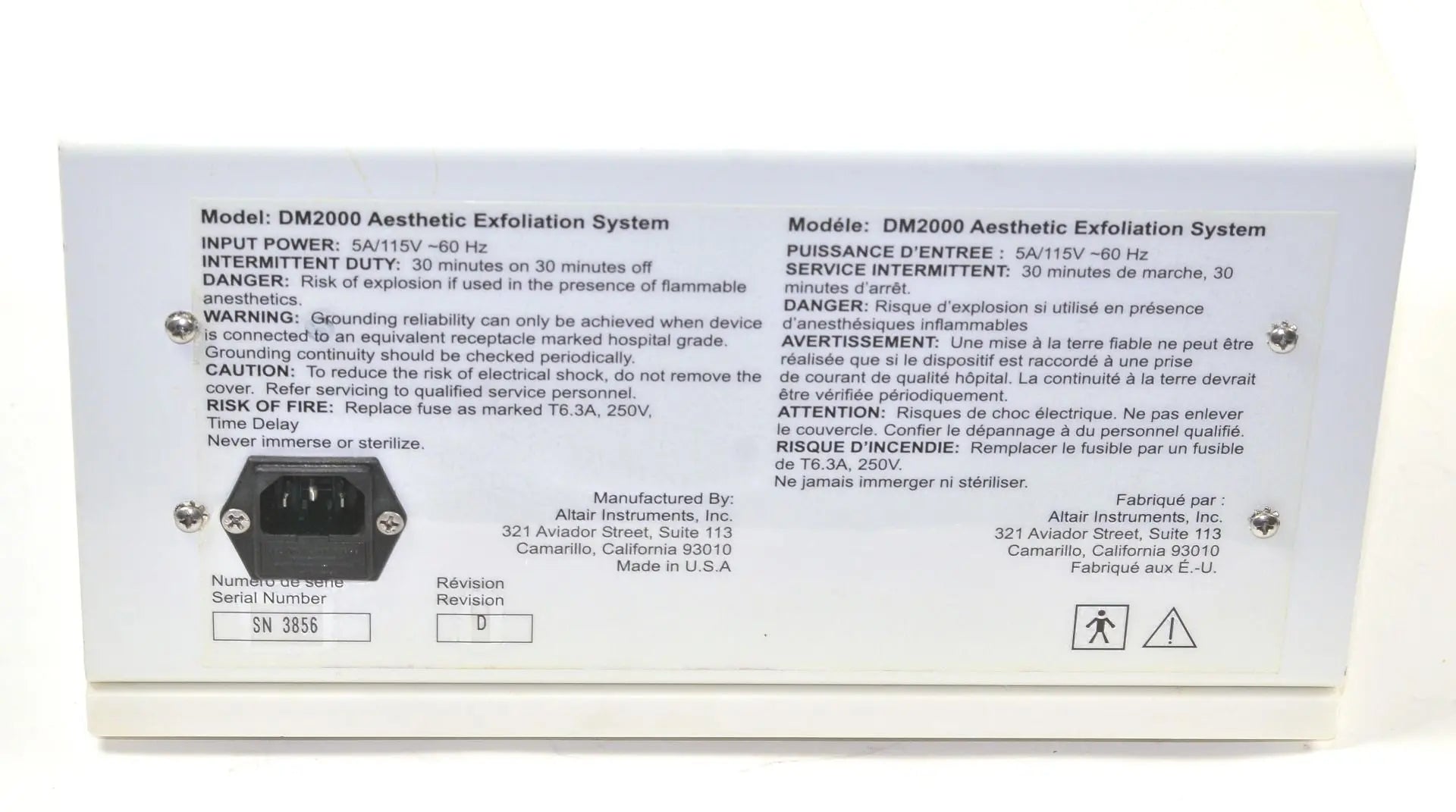 Altair DM2000 New Apeel Microdermabrasion Skin Rejuvenation Wrinkles Exfoliation