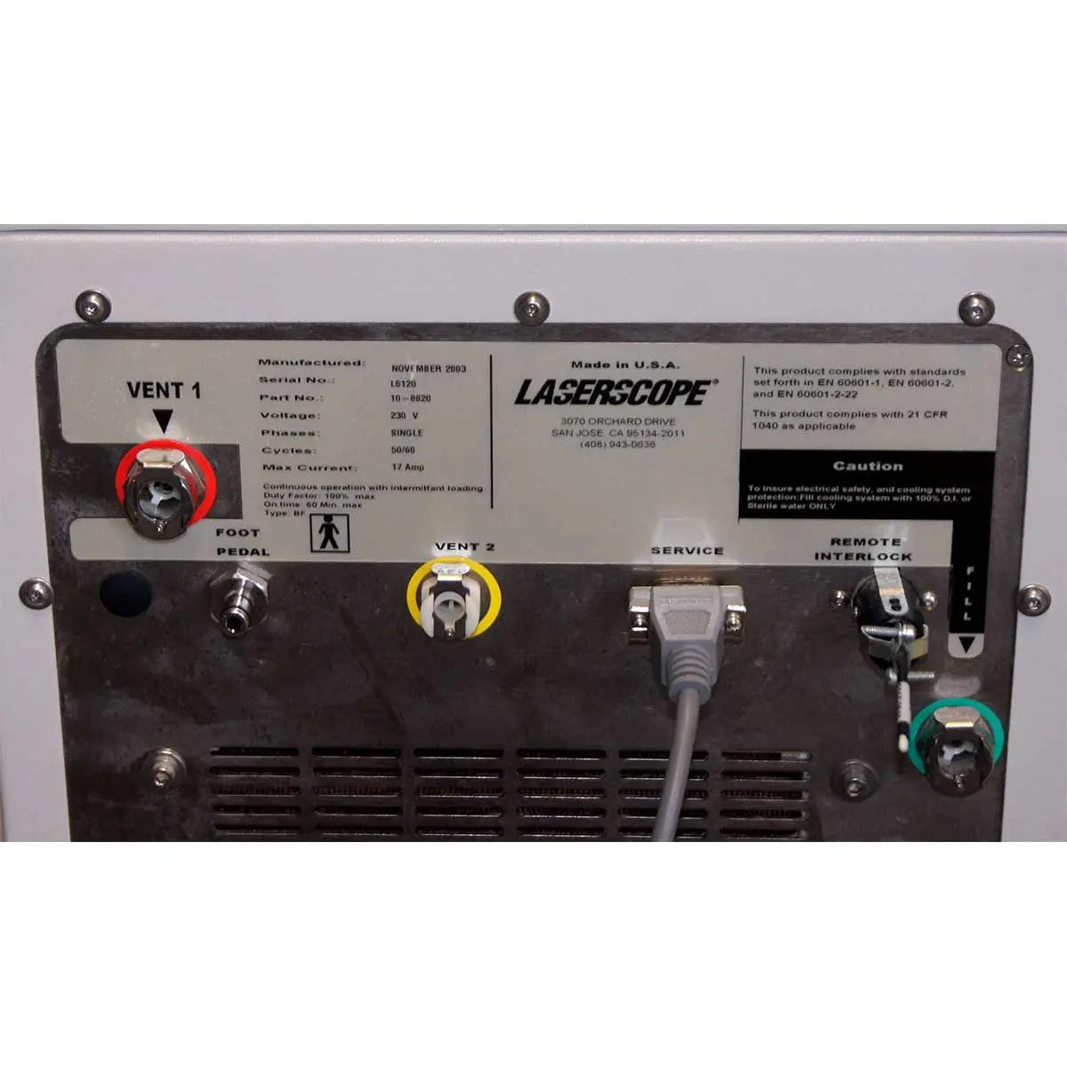 Laserscope Lyra Nd Yag Hair Removal Skin Rejuvenation Vascular Lesion Laser 2003