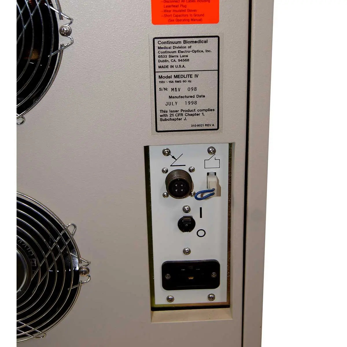 1998 Hoya ConBio Medlite IV Q-Switch Nd:YAG Laser Tattoo Removal System Lite 4