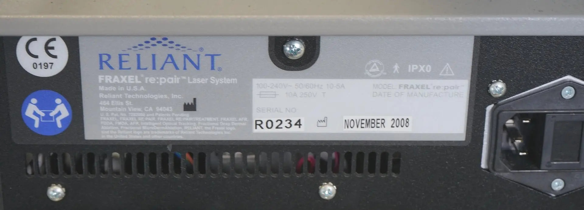 2008 Reliant Fraxel Re Pair Skin Resurfacing Treatment Wrinkle CO2 Laser RePair