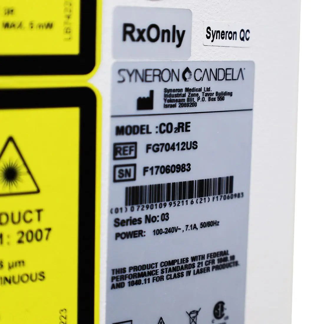 2017 Syneron Candela CO2RE Intima CO2 Laser Skin and Vaginal Rejuvenation System Candela