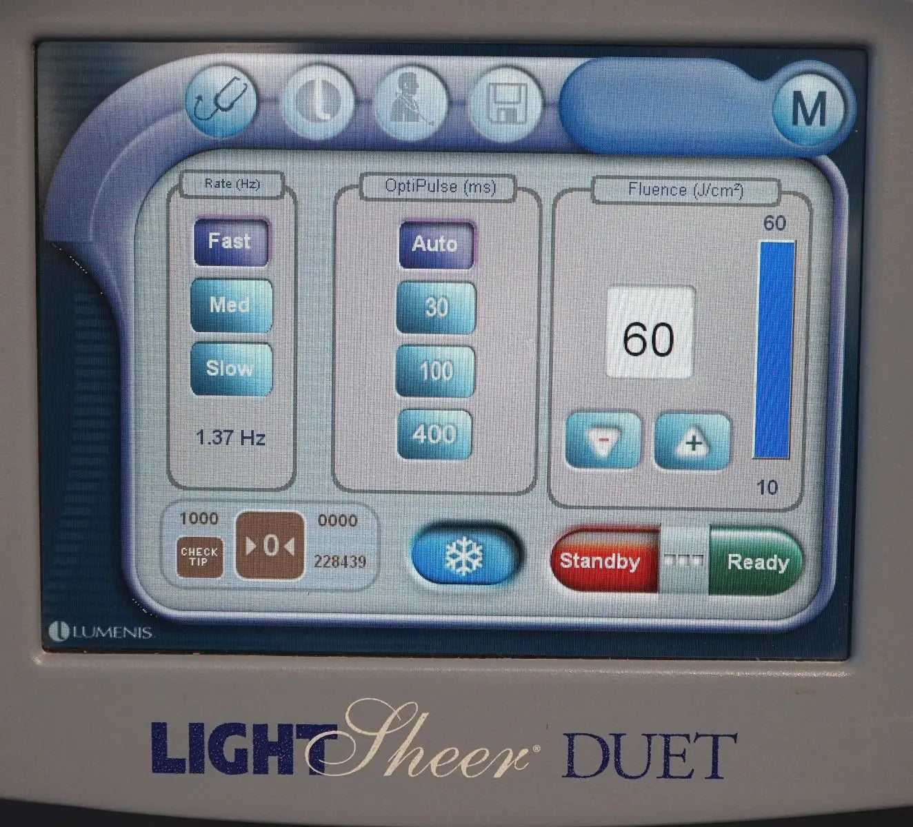 2010 Lumenis LightSheer Duet Laser ET HS 9x9mm 22x35mm Hair Removal Light Sheer Lumenis