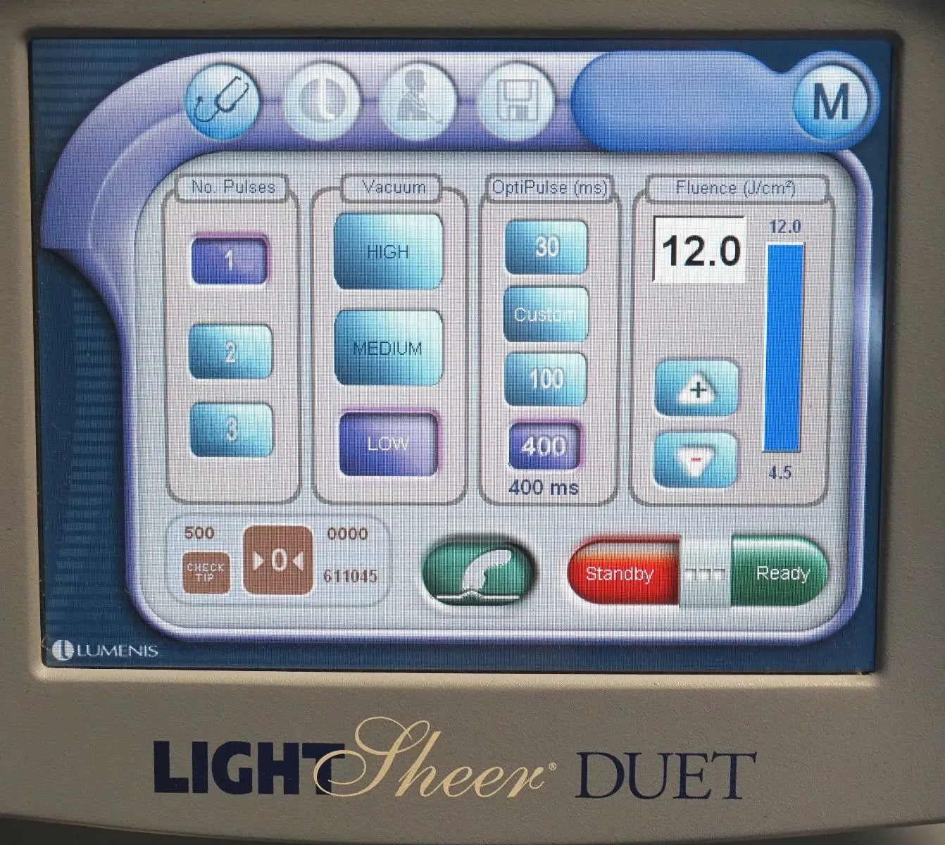 2009 Lumenis LightSheer Duet Laser ET HS 9x9mm 22x35mm Hair Removal Light Sheer Lumenis