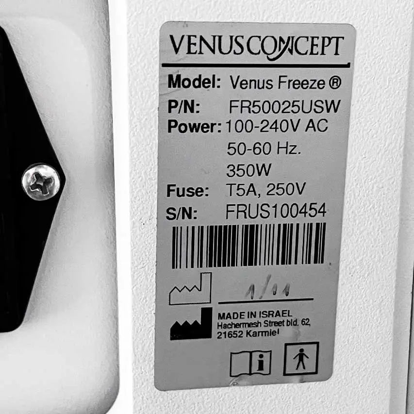 2011 VenusConcept FREEZE RadioFrequency Skin Tightening Wrinkles Venus Concept