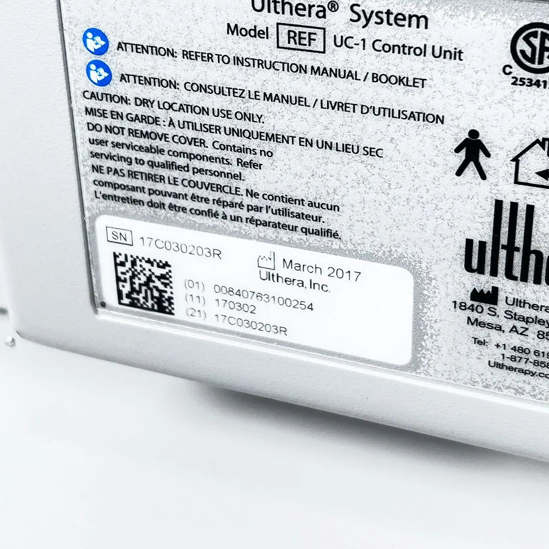 2017 Ulthera Ultherapy DeepSEE UC-1 Ultrasound Facial Contouring Skin Tightening System