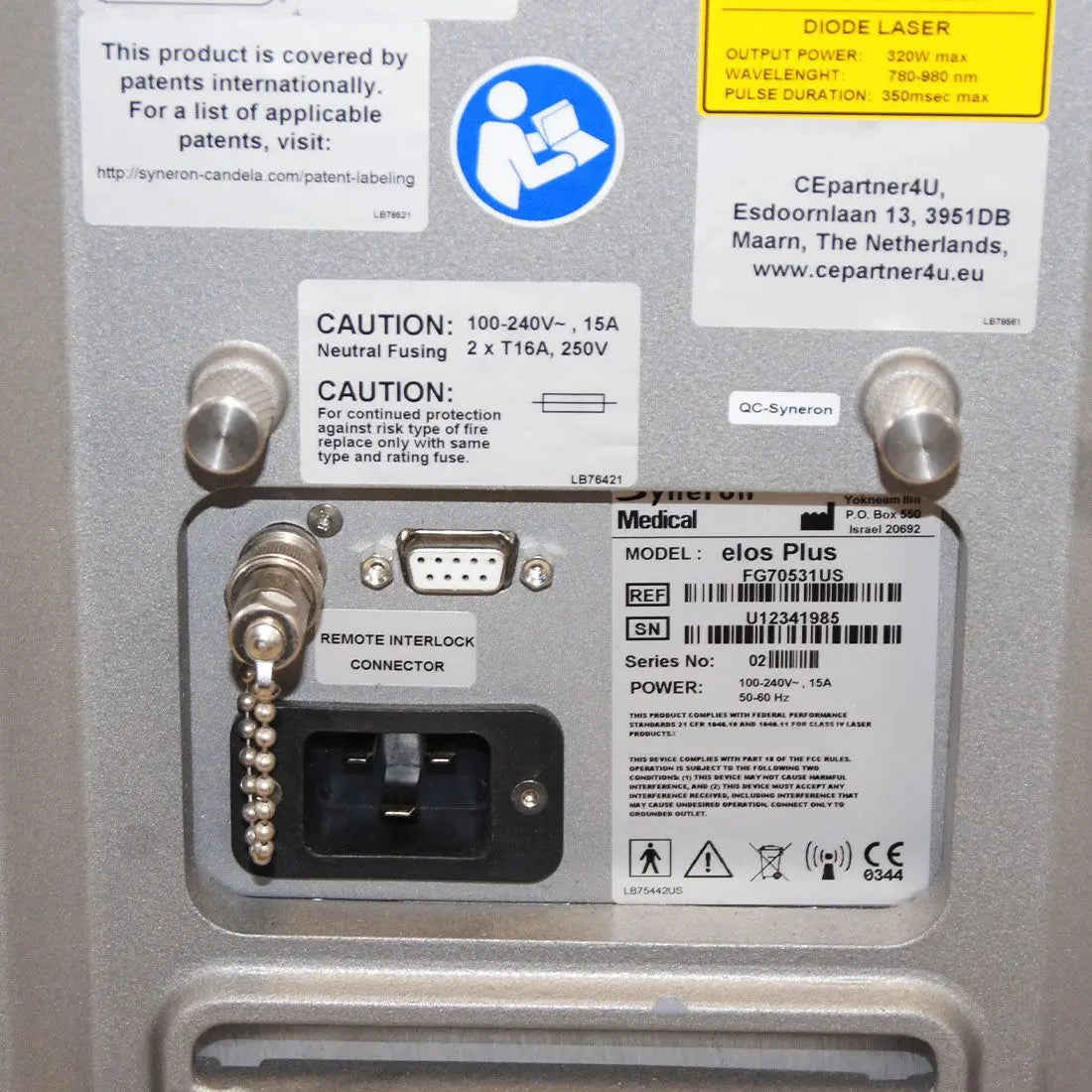 2012 Candela Syneron Elos Plus Laser Skin Tightening Resurfacing Hair Removal