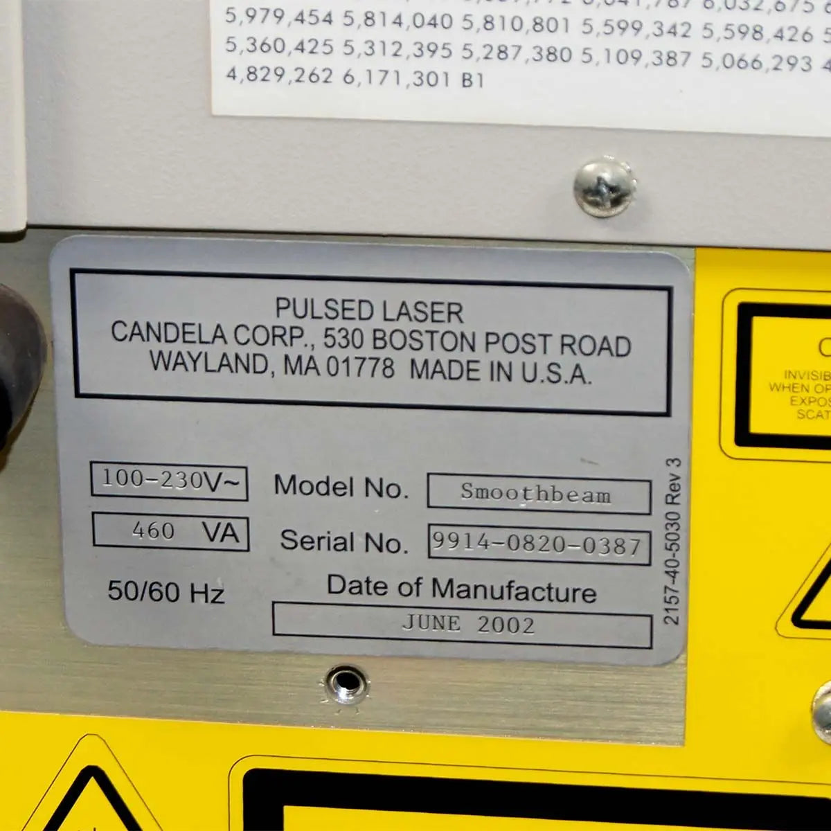 2002 Candela SmoothBeam Diode Laser Tabletop System Wrinkles Acne Scars Lesions