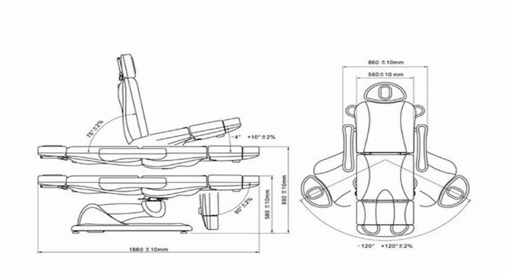 Gray Power Adjustable Beauty Spa Cosmetology Tattoo Medical Exam Bed Table NEW
