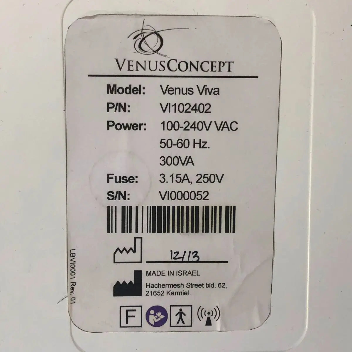 2012 Venus Concepts Viva Fractional RF Skin Resurfacing Scars VenusConcept