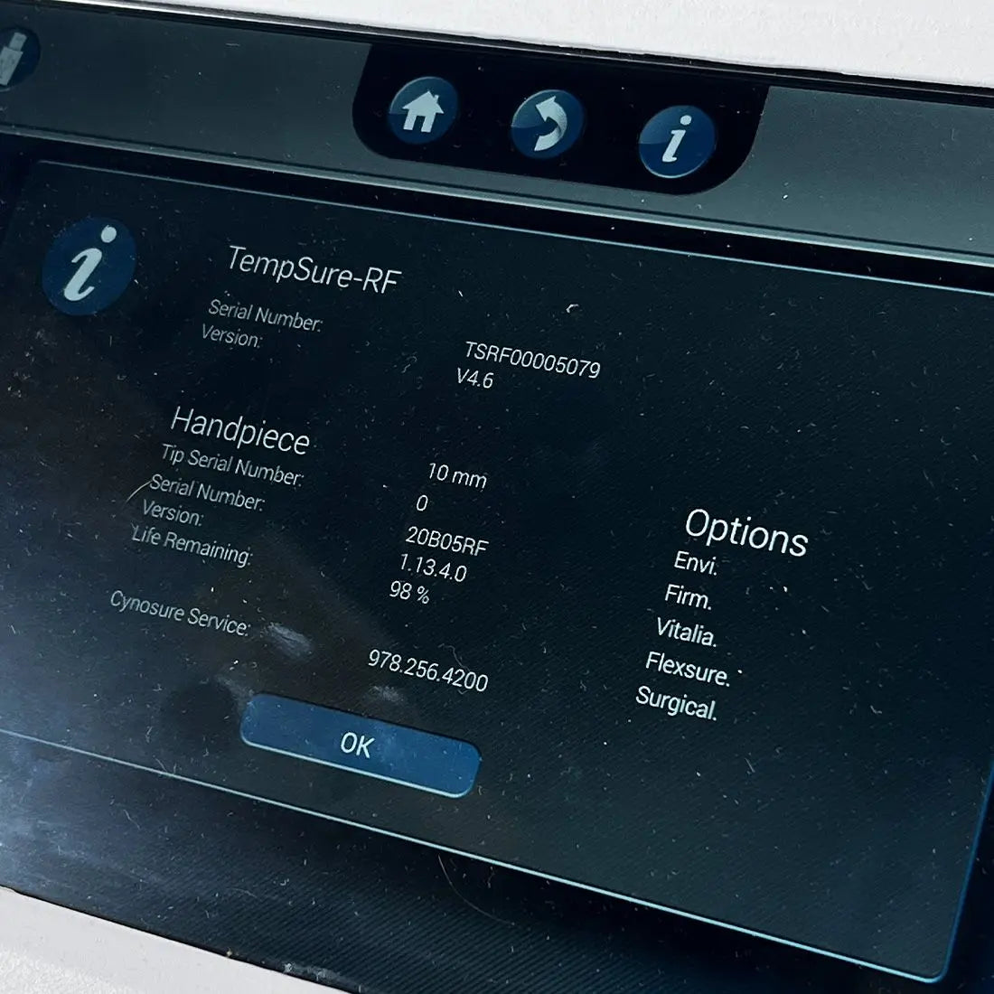 2018 Cynosure Ellman TempSure-RF 100-7027-010 Skin Tightening System Smart Port Cynosure