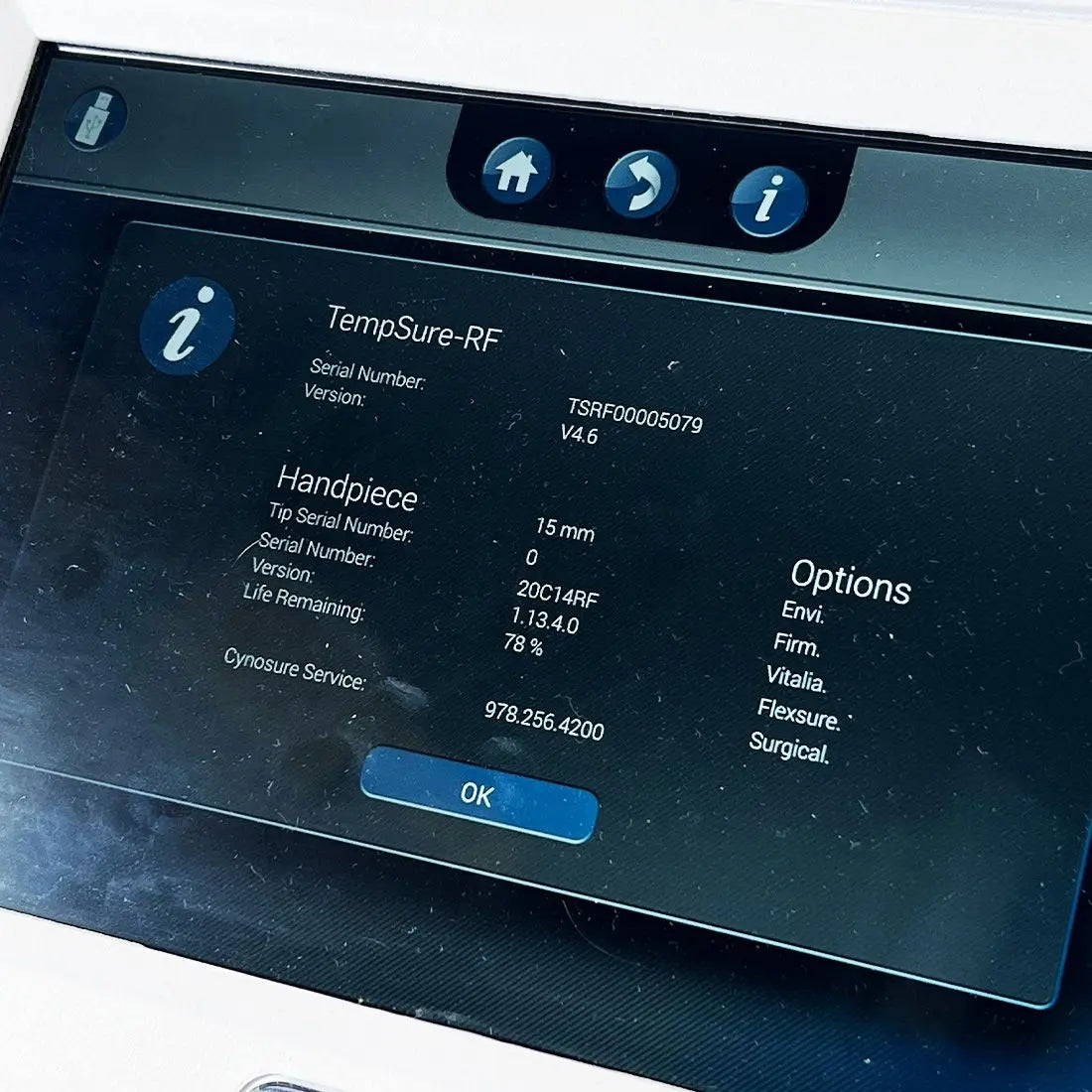 2018 Cynosure Ellman TempSure-RF 100-7027-010 Skin Tightening System Smart Port Cynosure