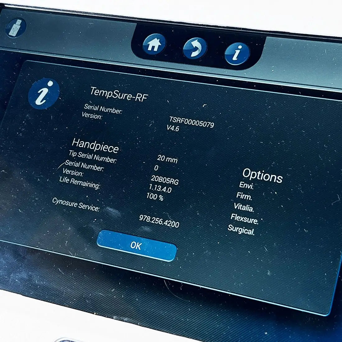 2018 Cynosure Ellman TempSure-RF 100-7027-010 Skin Tightening System Smart Port Cynosure