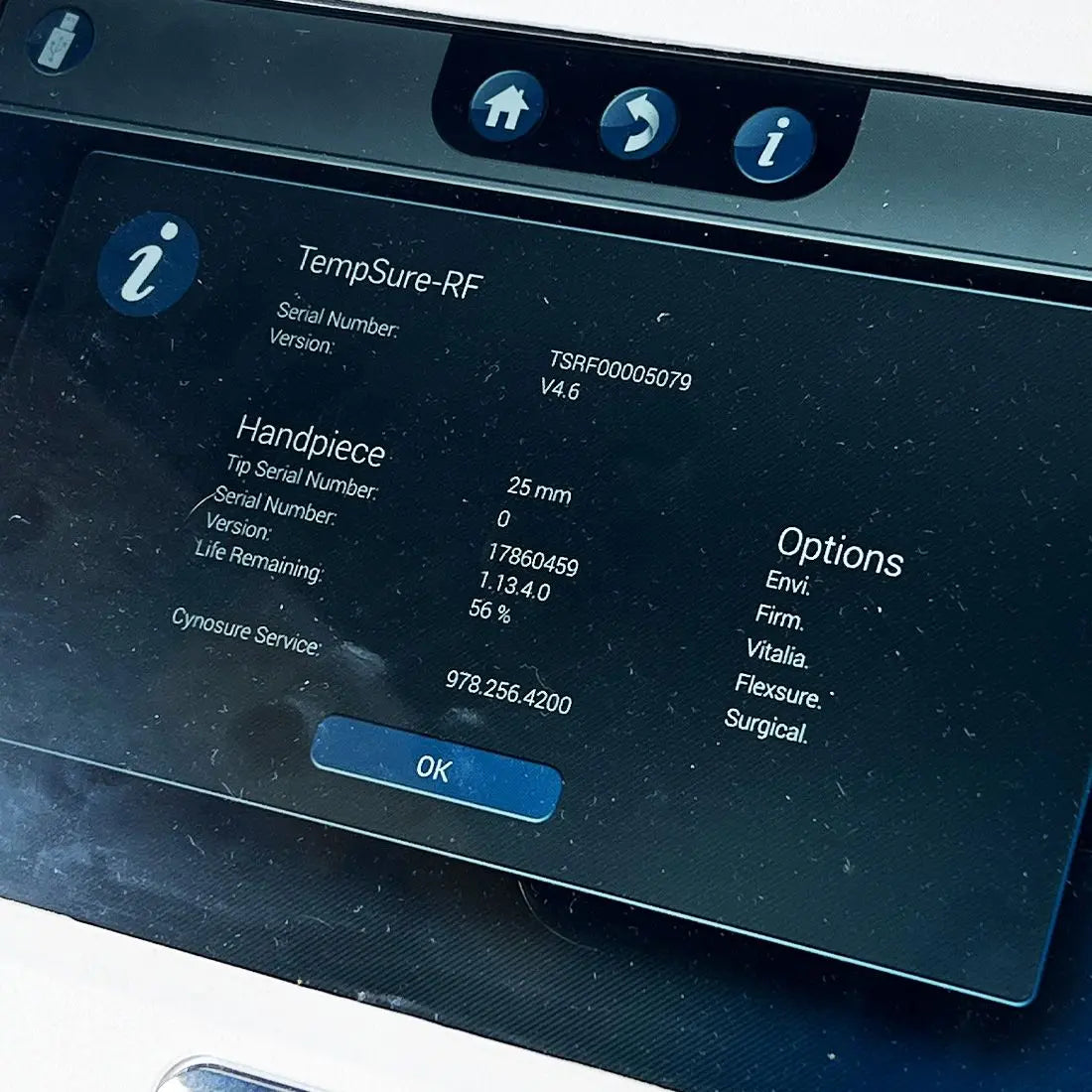 2018 Cynosure Ellman TempSure-RF 100-7027-010 Skin Tightening System Smart Port Cynosure