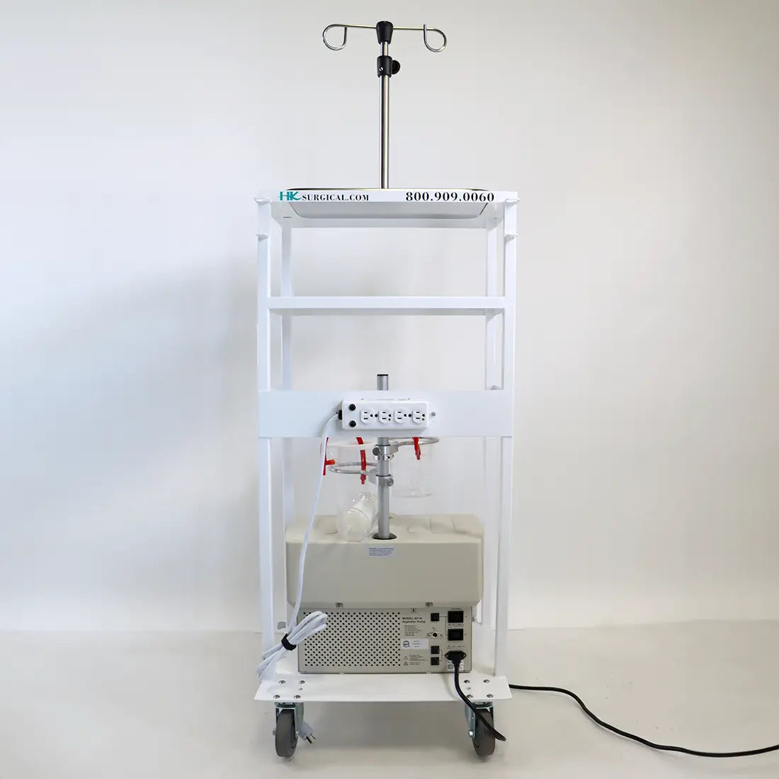 HK Surgical Aspirator Pump AP-III 115V with Valet Cart 42in Tall Vacuum 85-LPM