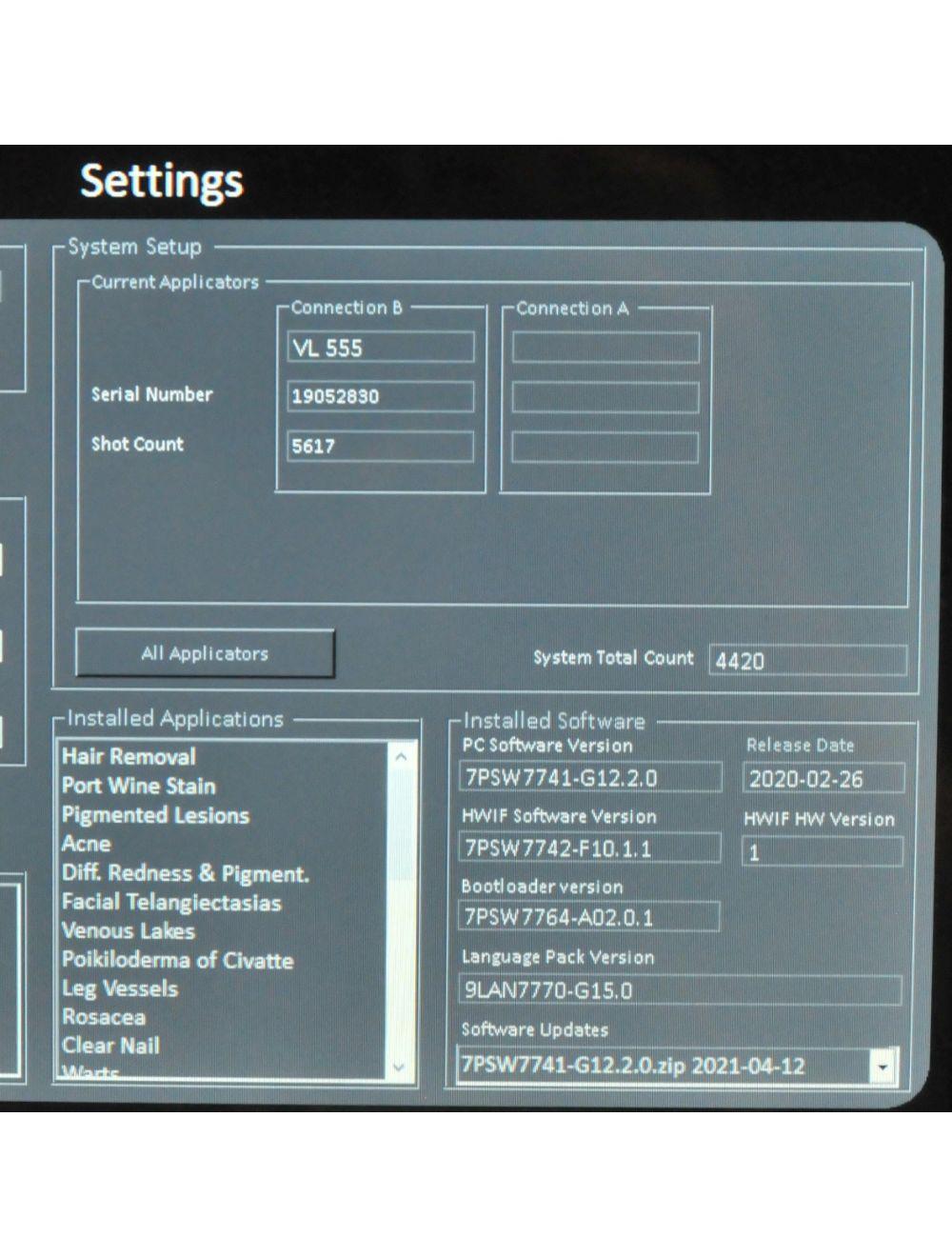 Candela Nordlys Ellipse IPL VL555 Handpiece Photorejuvenation Rosacea Wrinkles