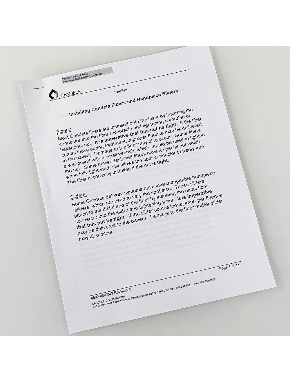Candela GentleLase Plus Fiber Assembly 12/15/18mm Factory NEW 7122-00-3684 (GF2937)