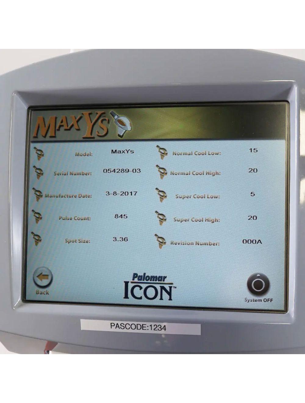 2017 Palomar ICON IPL / Laser MaxYs Handpiece Hair Removal Max Ys 2520B-YS06