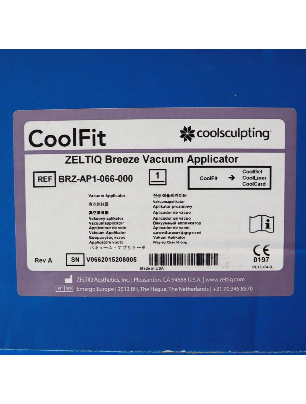 Zeltiq CoolFit Breeze Vacuum Applicator Handpiece BRZ-AP1-066-000