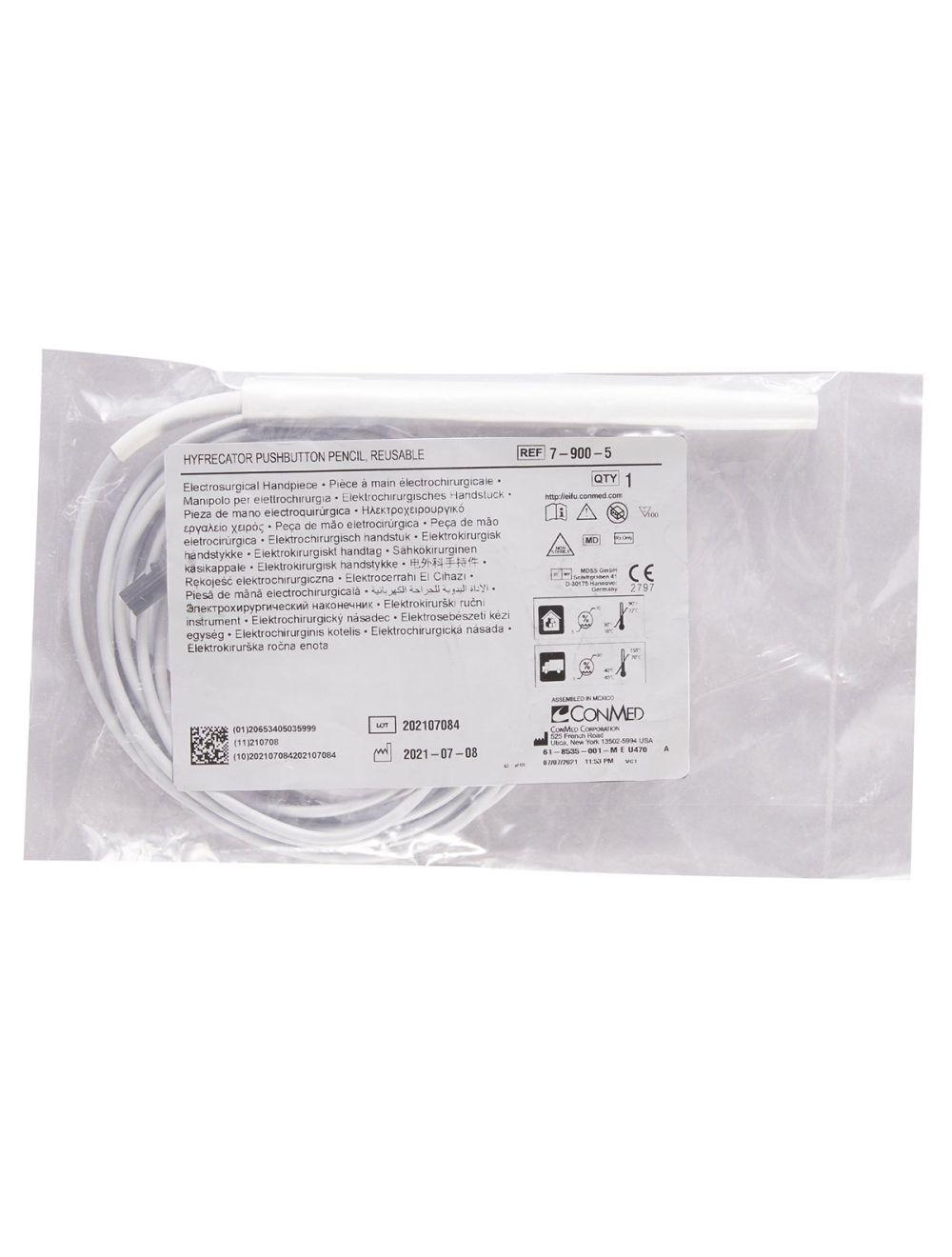 ConMed Hyfrecator 2000 Pencil Pushbutton Handpiece (Autoclavable/Reusable) 10ft - 7-900-5