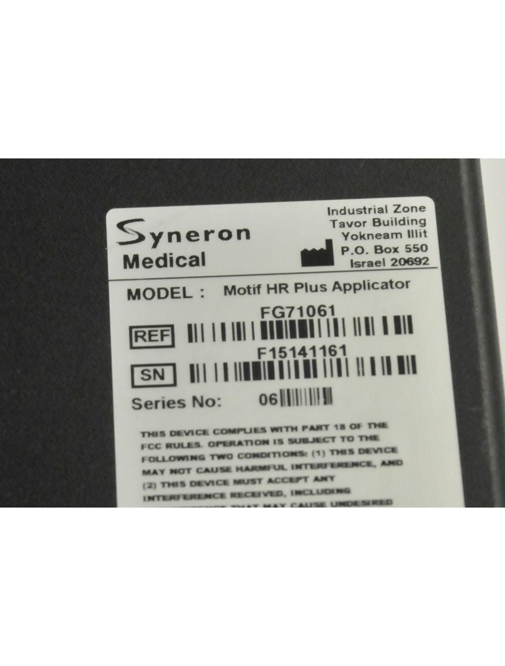 NEW Syneron Candela eLaser Elos MOTIF HR PLUS Applicator Handpiece Hair Removal