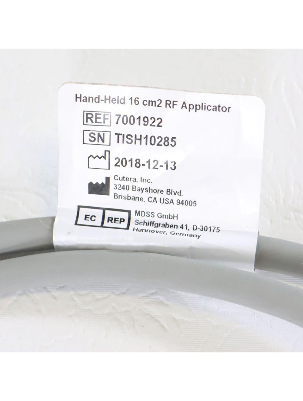 2018 Cutera truSculpt iD RF Body Sculpting HandHeld 16 cm2 RF Applicator 7001922