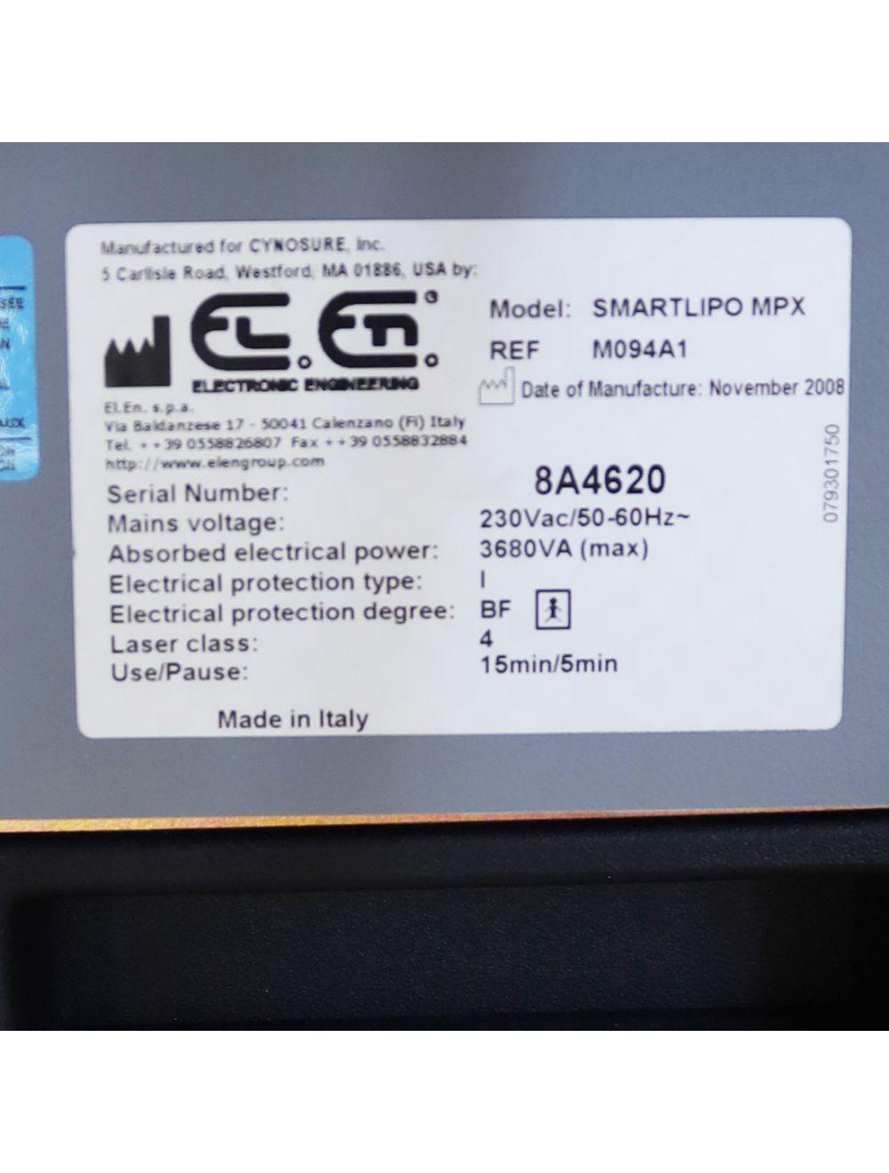 2008 Cynosure Smartlipo MPX 1064 1320 Nd YAG Laser BodySculpt Dual Wavelength