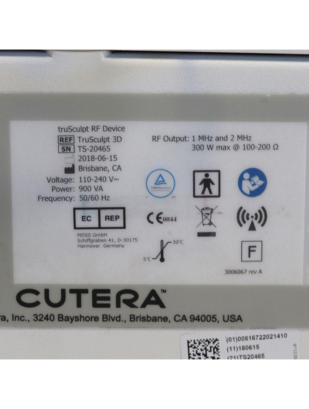 2018 Cutera truSculpt 3D RF Body Sculpting Fat Reduction Cellulite Treatment