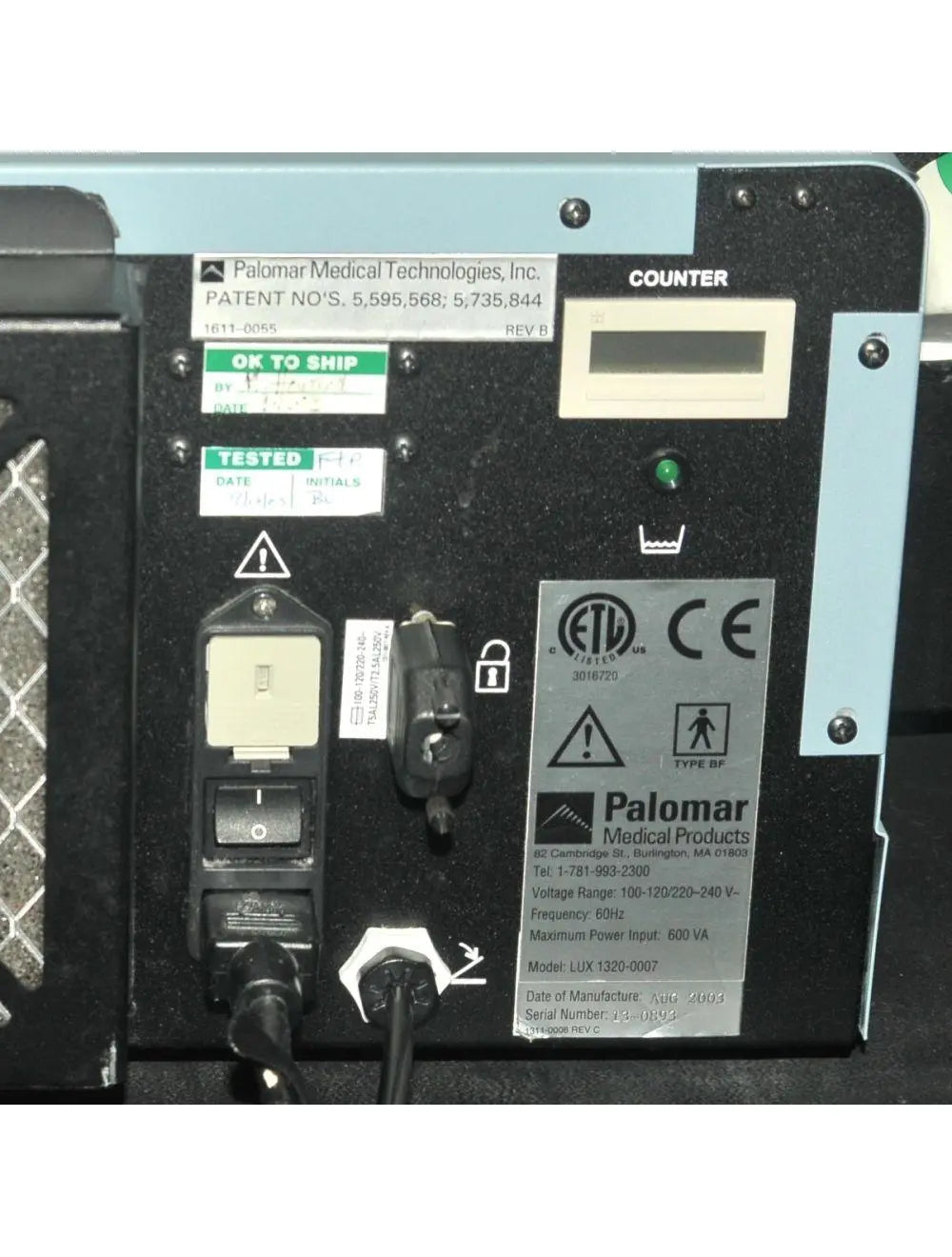 2003 Palomar EsteLux IPL Console Laser LuxG LuxY Handpiece Lesions Hair Removal