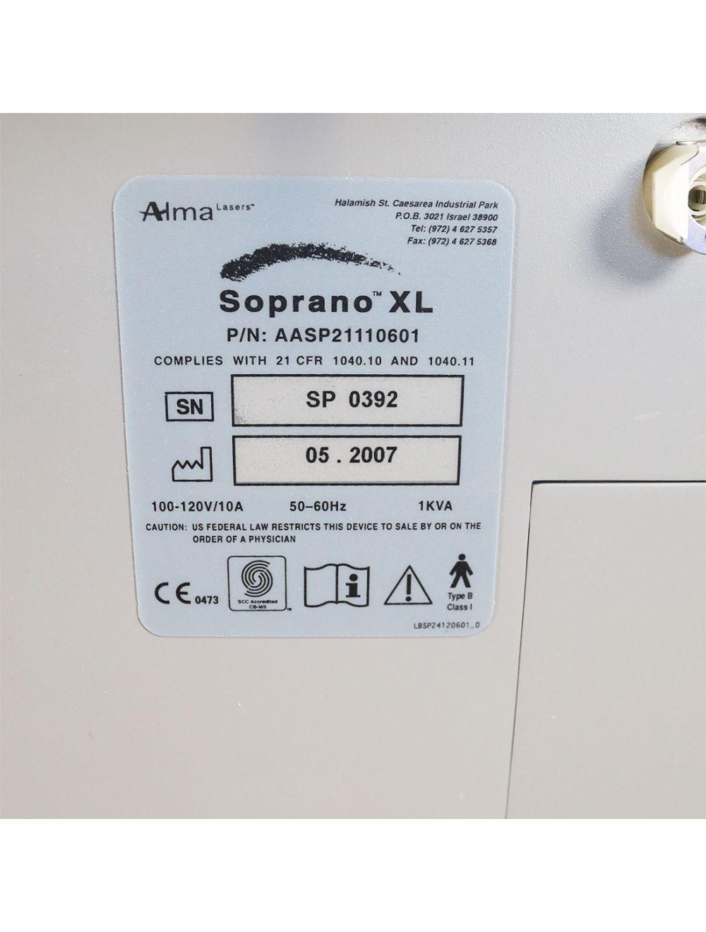 2007 Alma Lasers Soprano XL Laser Hair Removal / Reduction System AASP21110601