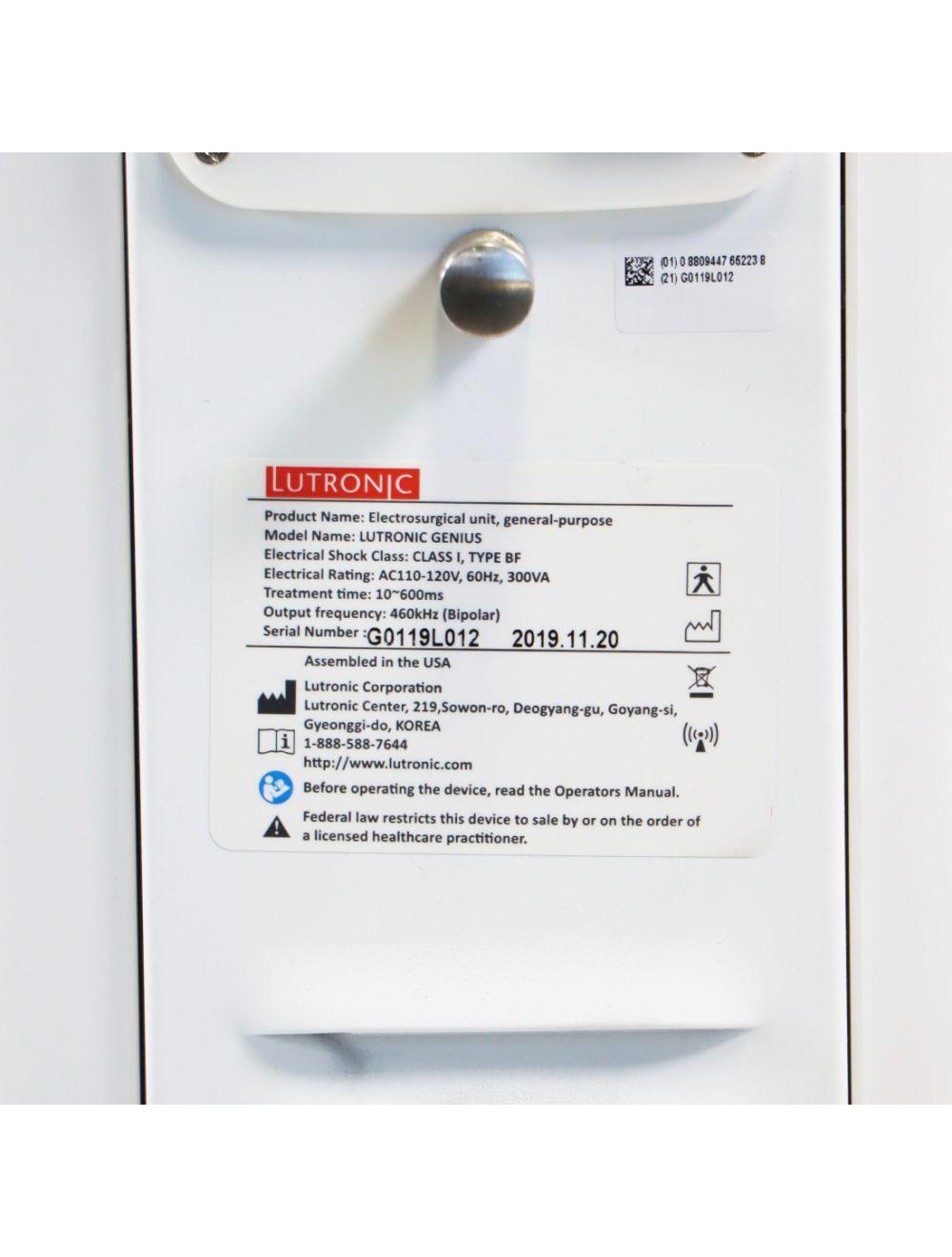 2019 Lutronic Genius Intelligent Focused Radio Frequency Mirconeedling System