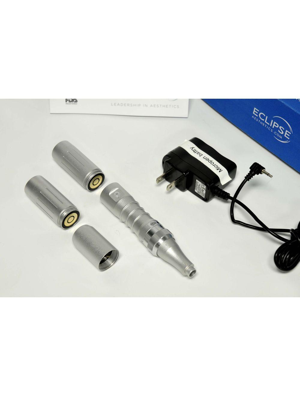 Eclipse Micropen Elite Aesthetics Silver MicroNeedling Pen - DEMO - w/ Brochures