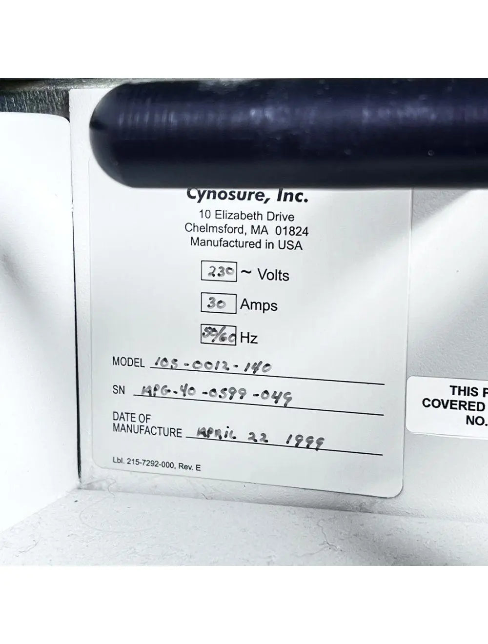 1999 Cynosure Apogee 40 Laser 755nm Hair Removal Wrinkles Spider Veins Lesions