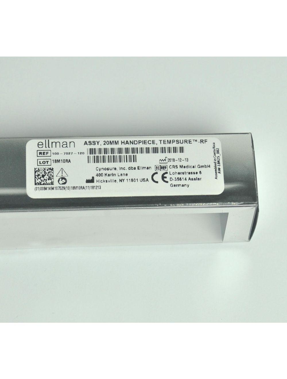 Cynosure Ellman TempSure RF 20mm Handpiece Assembly 100-7027-120 Envi 42% Life