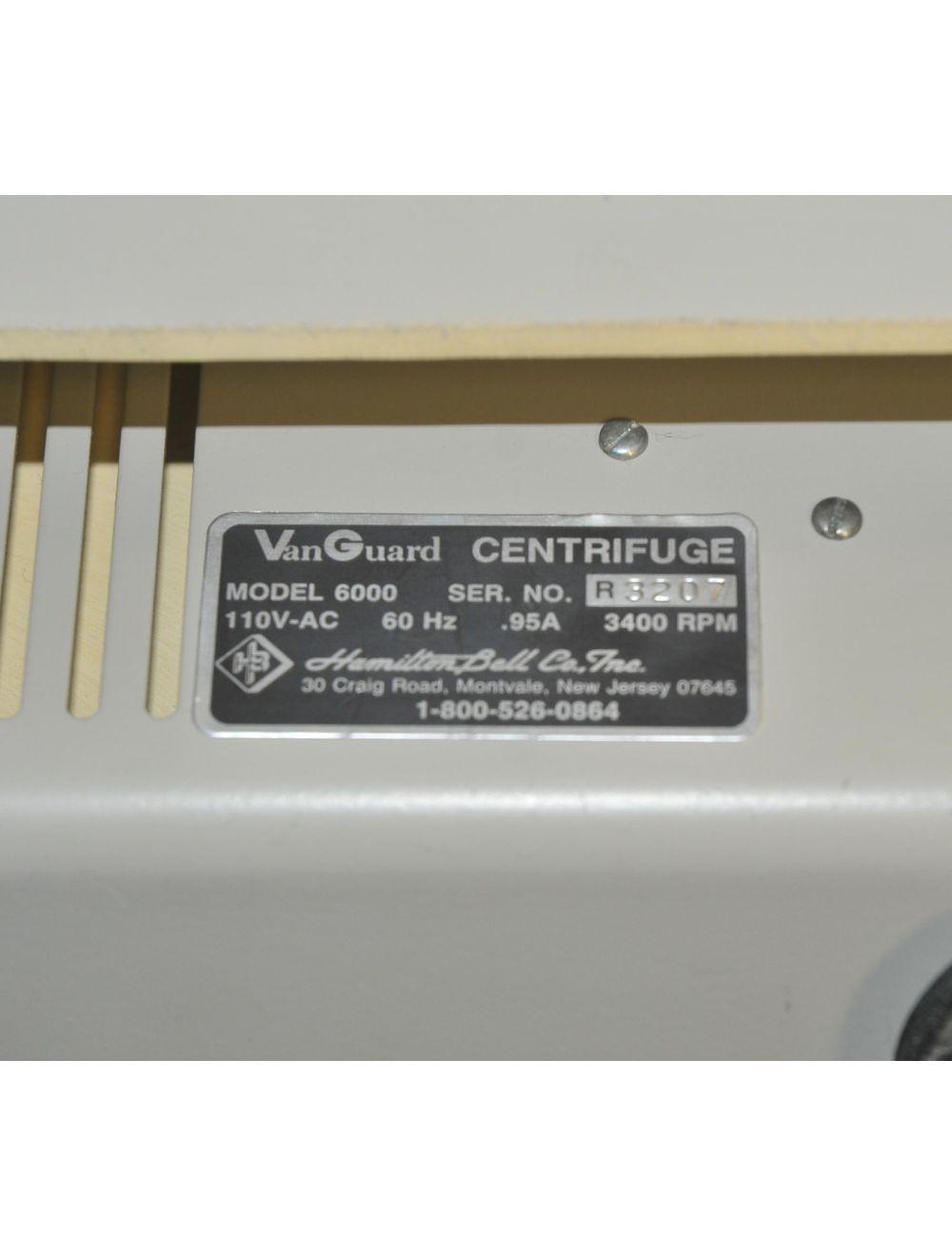 Hamilton Bell Van Guard V6500 Centrifuge Model 6000 6 Slot Rotor Van Guard Timer