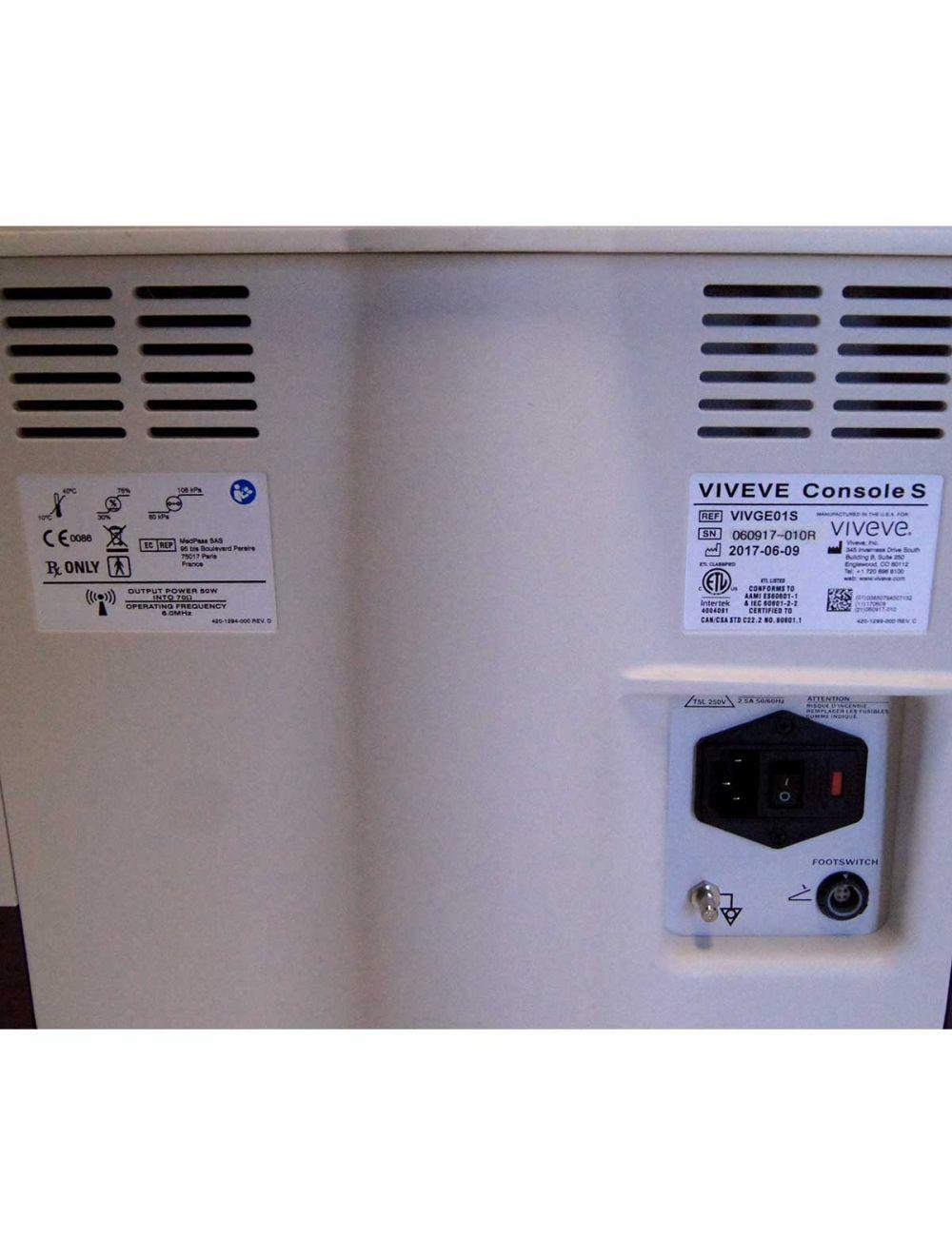 2017 Viveve Console S Feminine Vaginal Urinal Rejuvenation RF System VIVGE01S