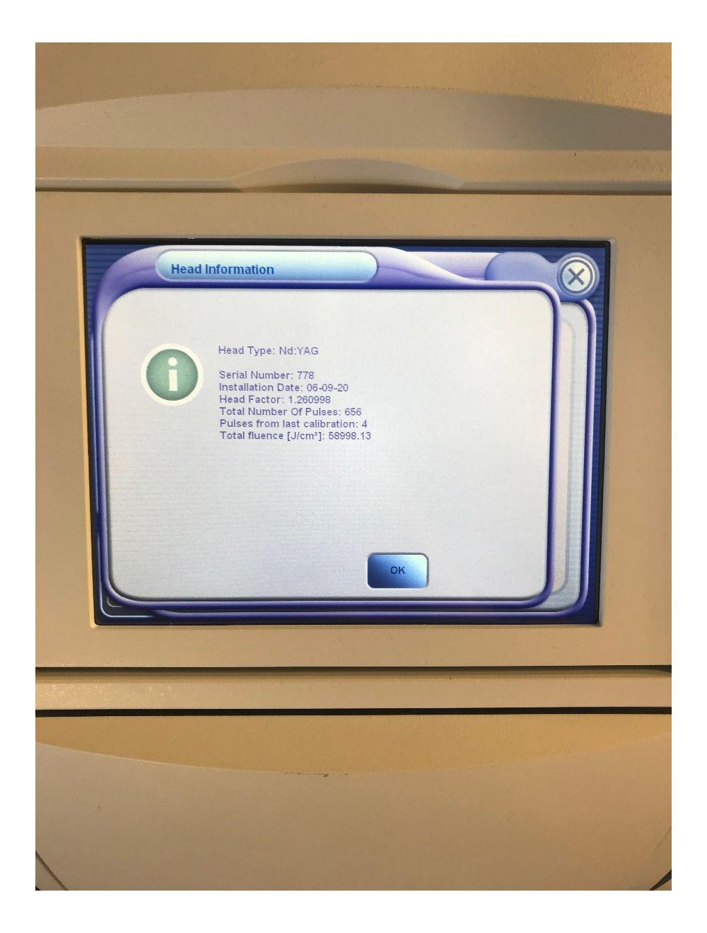 2014 Lumenis M22 Multi-Spot NdYAG 1064 nm Laser Handpiece ONLY 656 SHOTS