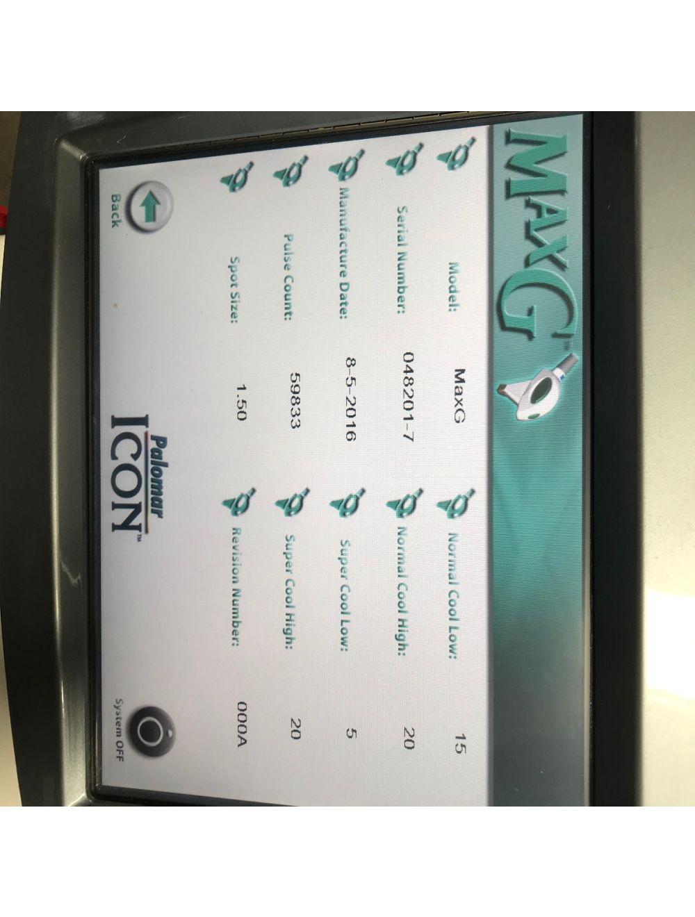 2016 Palomar Icon MaxG Pigmented Vascular Lesion IPL Spot Rejuvenation Handpiece