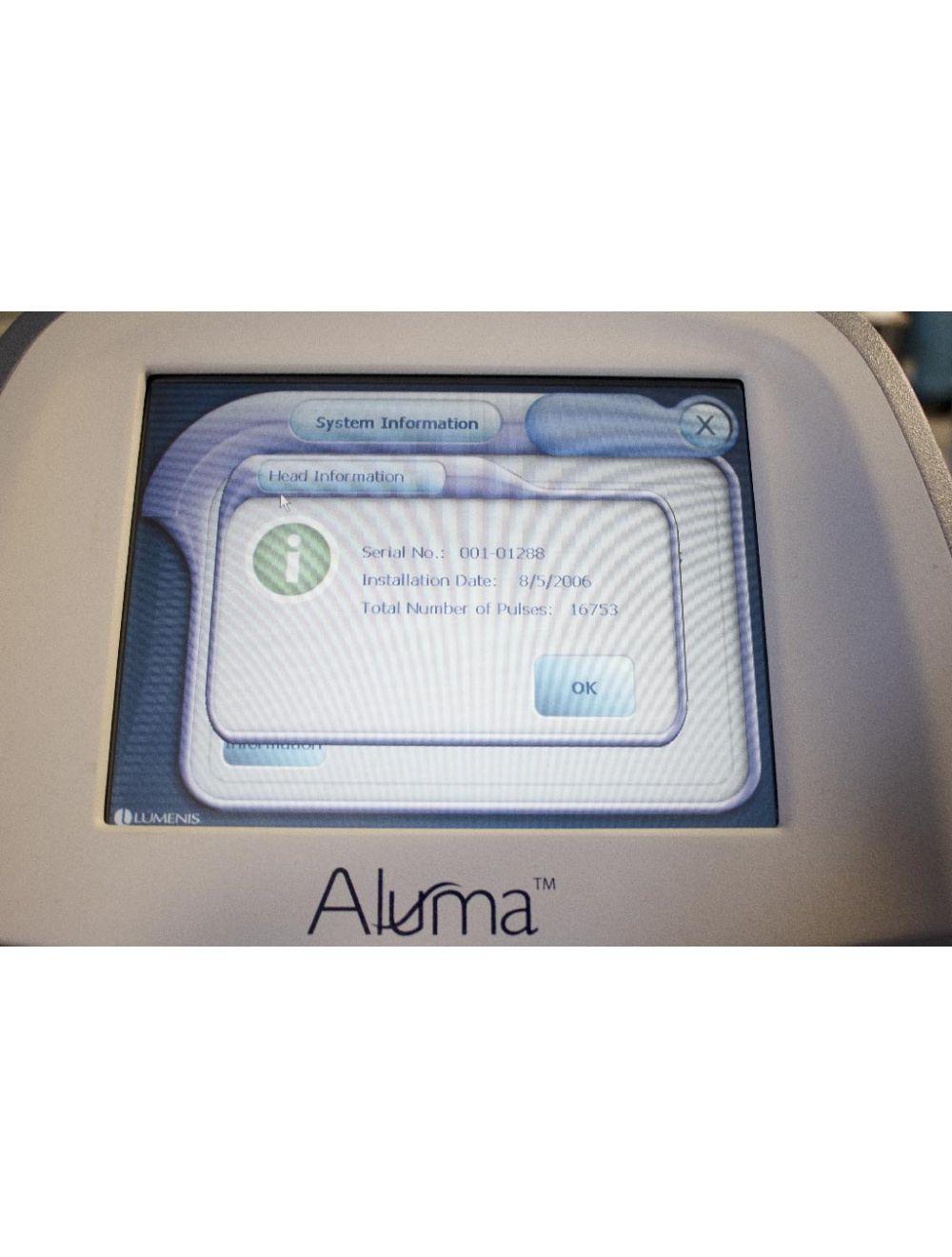 2006 Lumenis Aluma RF Suction Skin Wrinkle Tightening GA-0012100 17K Pulses