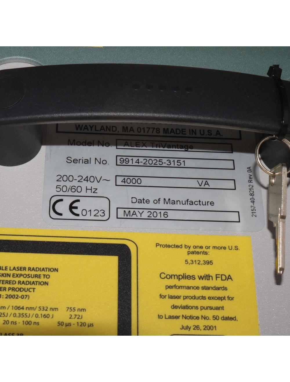2016 Candela ALEX TriVantage QS Alexandrite NdYAG 755 1064 532 Tattoo Laser