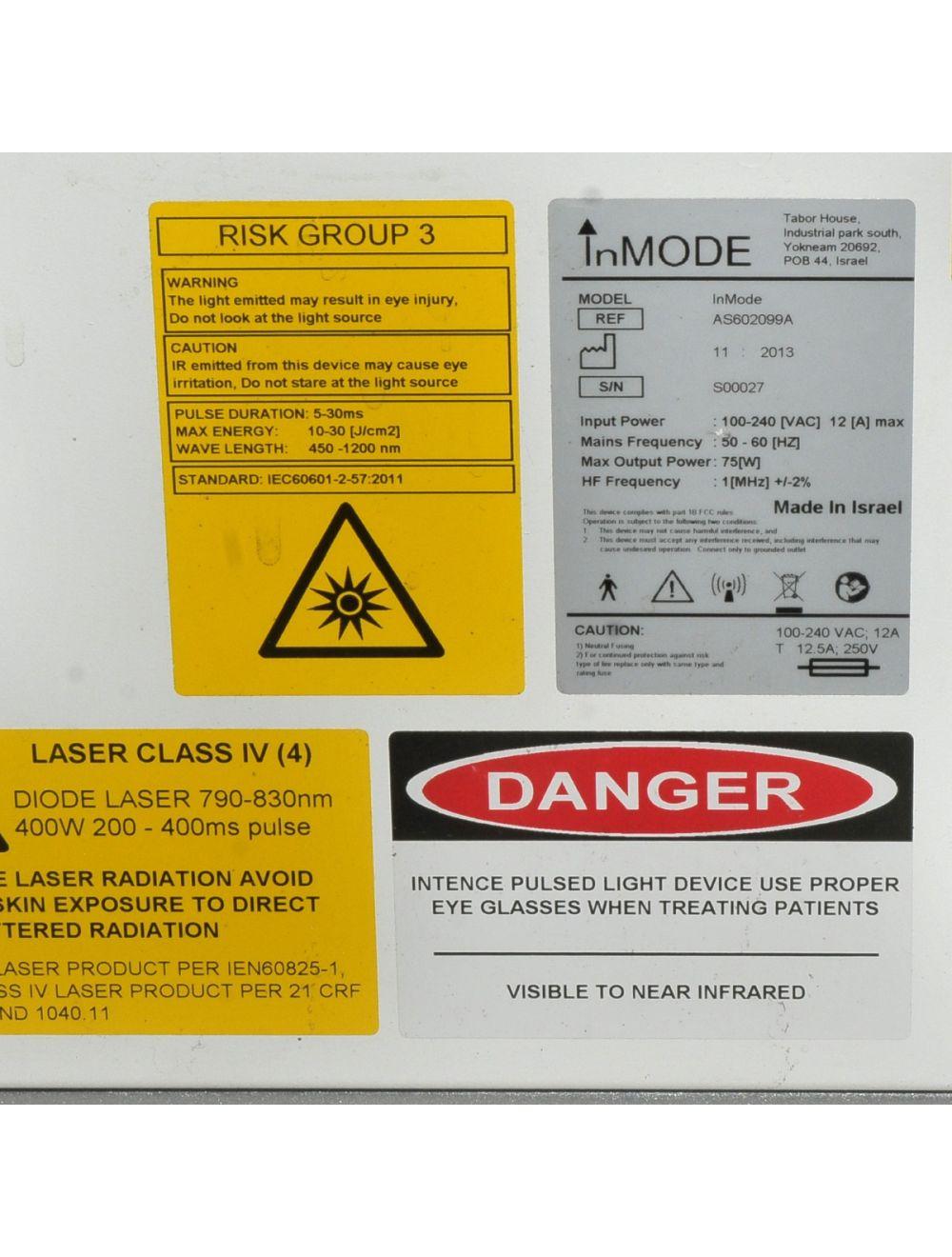 2013 InMode Lumecca IPL Skin Rejuvenation Resurfacing Hair Removal Laser System