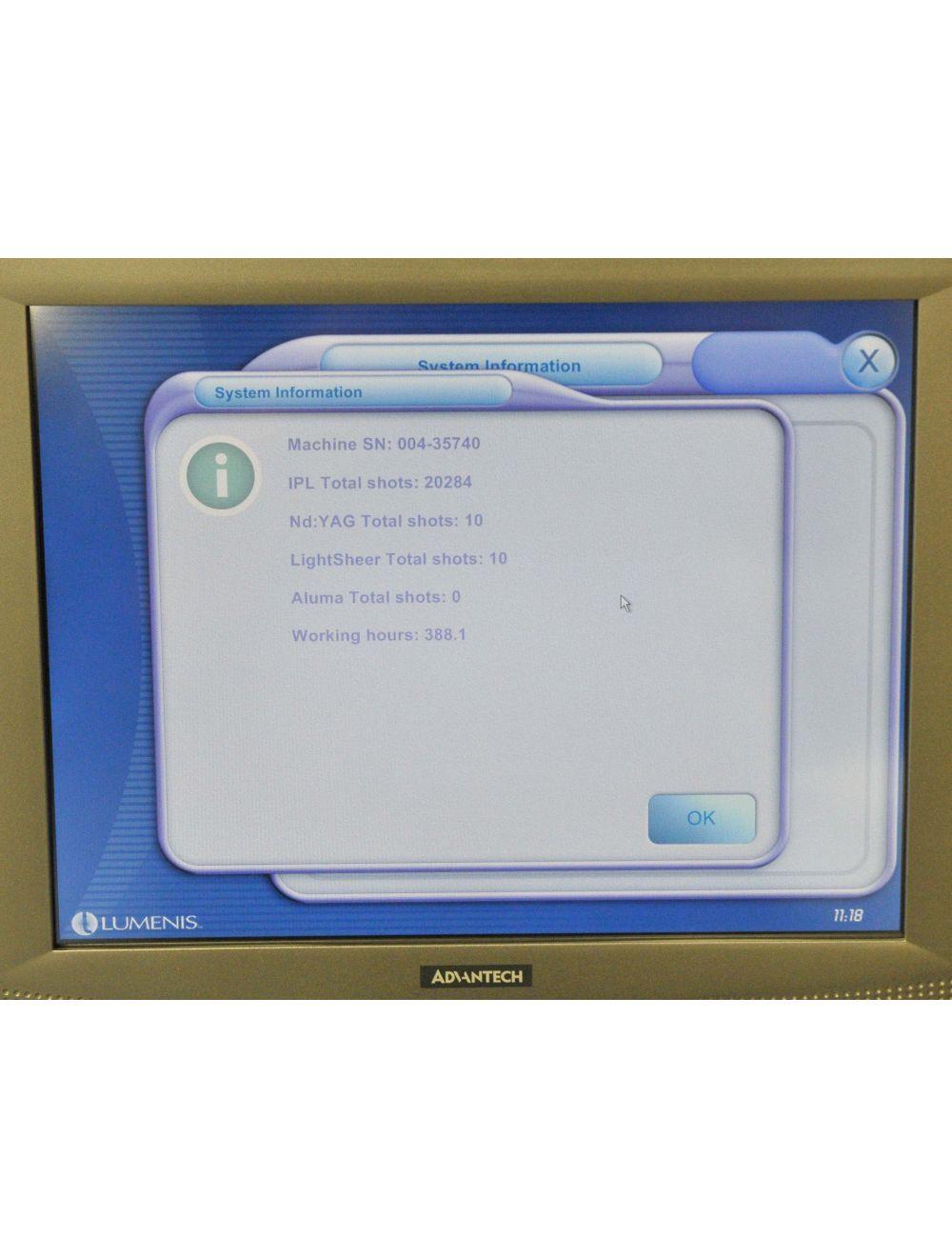 2005 Lumenis Lume1 IPL LumeOne Lume One Hair Removal Skin Veins w/IPL Handpiece