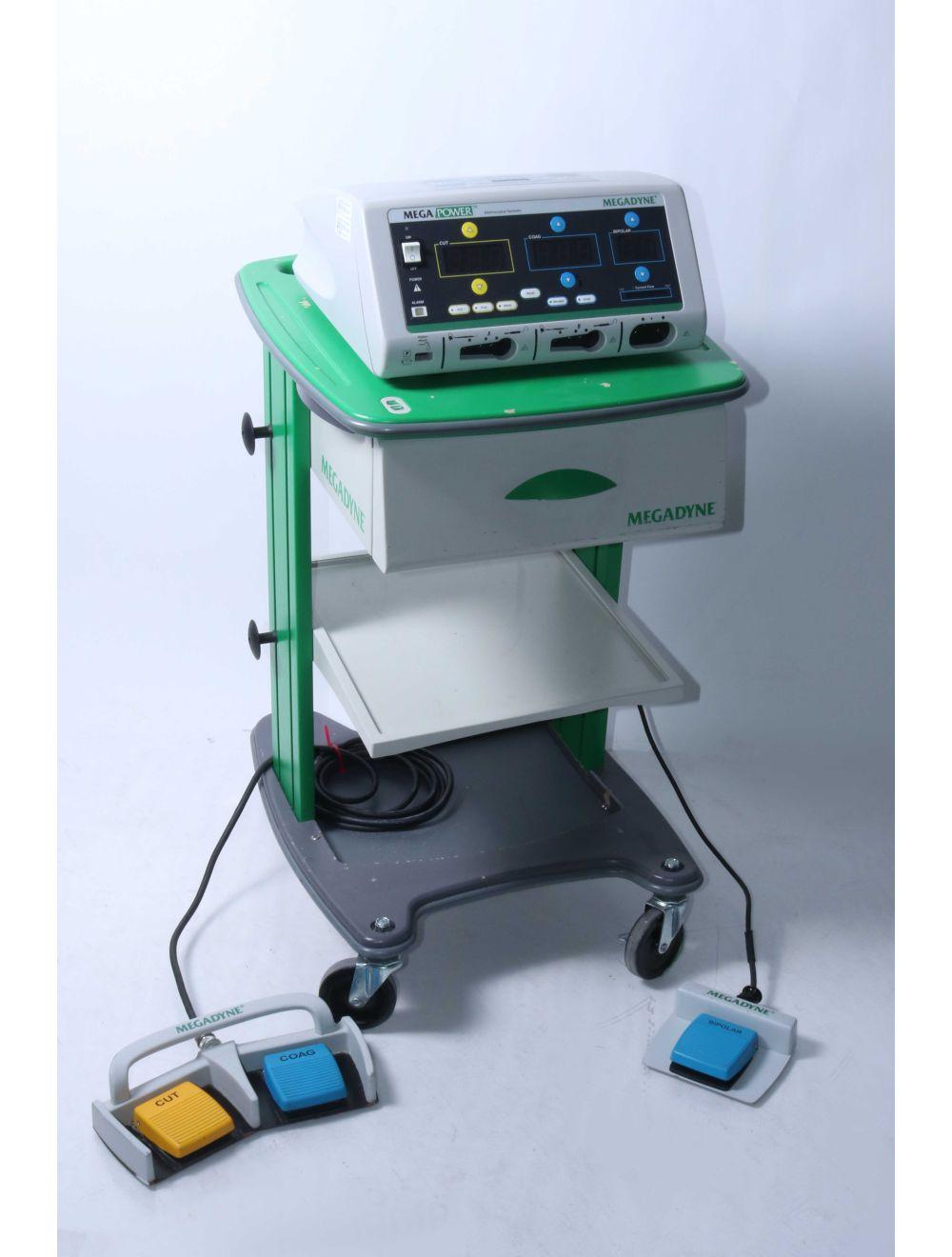 Megadyne Mega Power 1000 Electrosurgical Generator ESU Cut Coag Bipolar w/ Cart