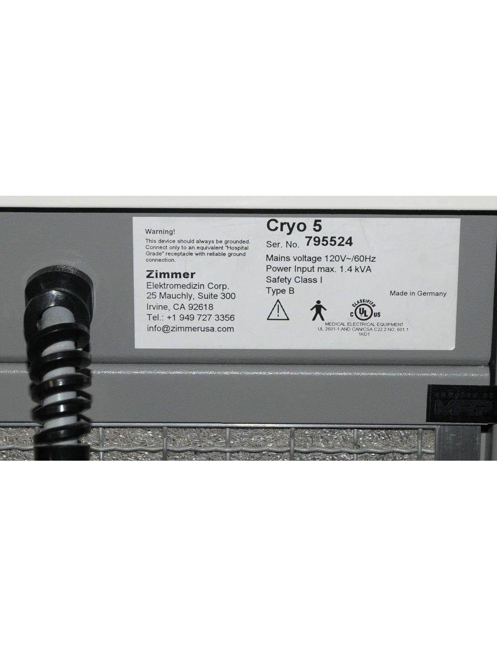 Zimmer Cryo5 Chiller Skin Cooling Epidermal Syner-Cool Syneron Cryo 5 IPL Laser