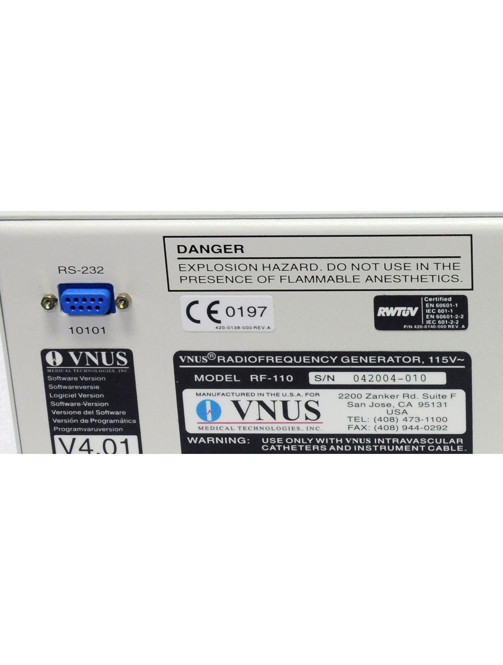 VNUS RadioFrequency Generator RF-110 Medical Technologies Radio Frequency RF