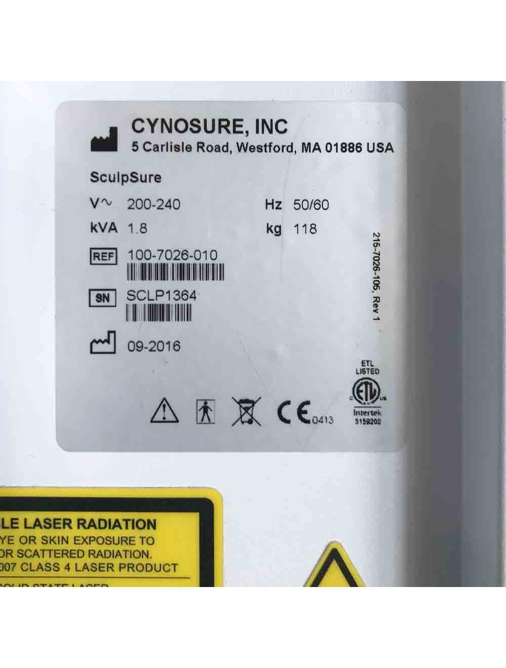 2016 Cynosure SculpSure Non-invasive Diode Laser Lipolysis - 100-7026-010