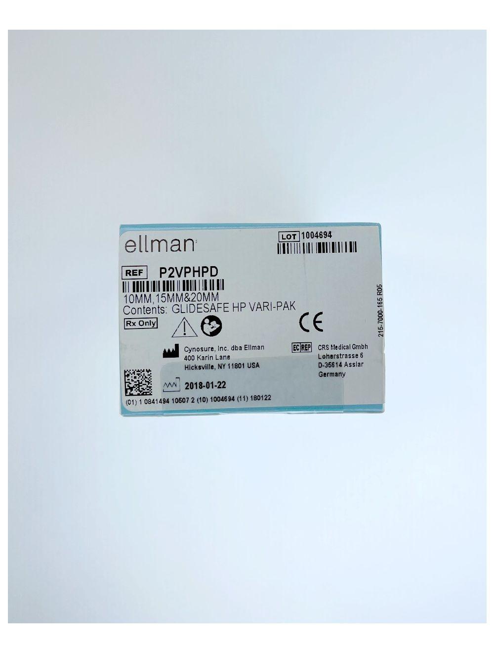 Ellman Pellevé P2VPHPD, three (3) GlideSafe Handpieces (10 mm, 15 mm &amp; 20 mm) &amp; One (1) Pellevé Quick Connect Cable. 2m