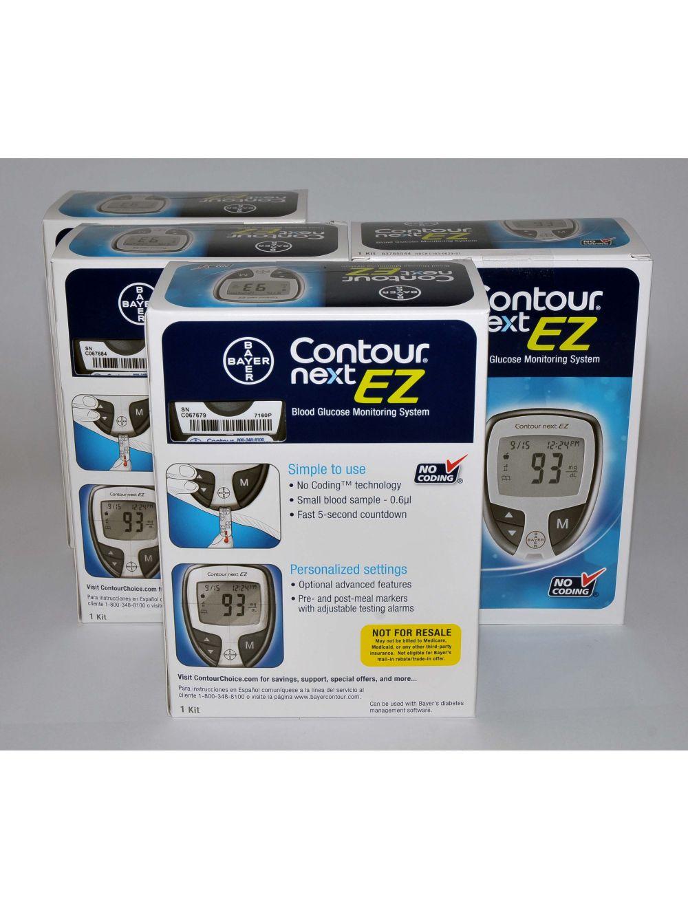 Qty: 4 Bayer Contour Next 9628 EZ Blood Glucose Monitoring System (EXP 03/17)
